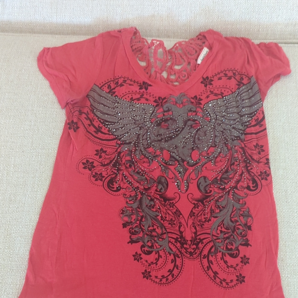 Angels & Diamonds Red Lace Top